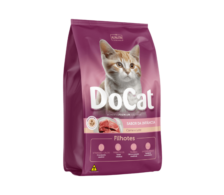 Docat Premium Gatos Filhotes Carne e Leite