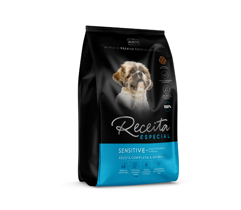 Receita Especial PE SENSITIVE Cães Adultos Raças Pequenas e Médias.
